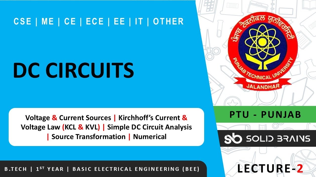 DC Circuits | Lec 2 | Basic Electrical Engineering (BEE) | B.Tech | PTU ...