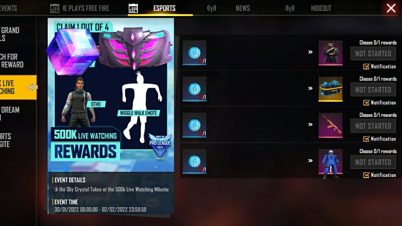 Which reward you have to choose in FFPL in free fire