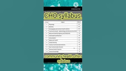 cho syllabus | community health officer syllabus #communityhealthofficer #shortvideo| 2023 cho