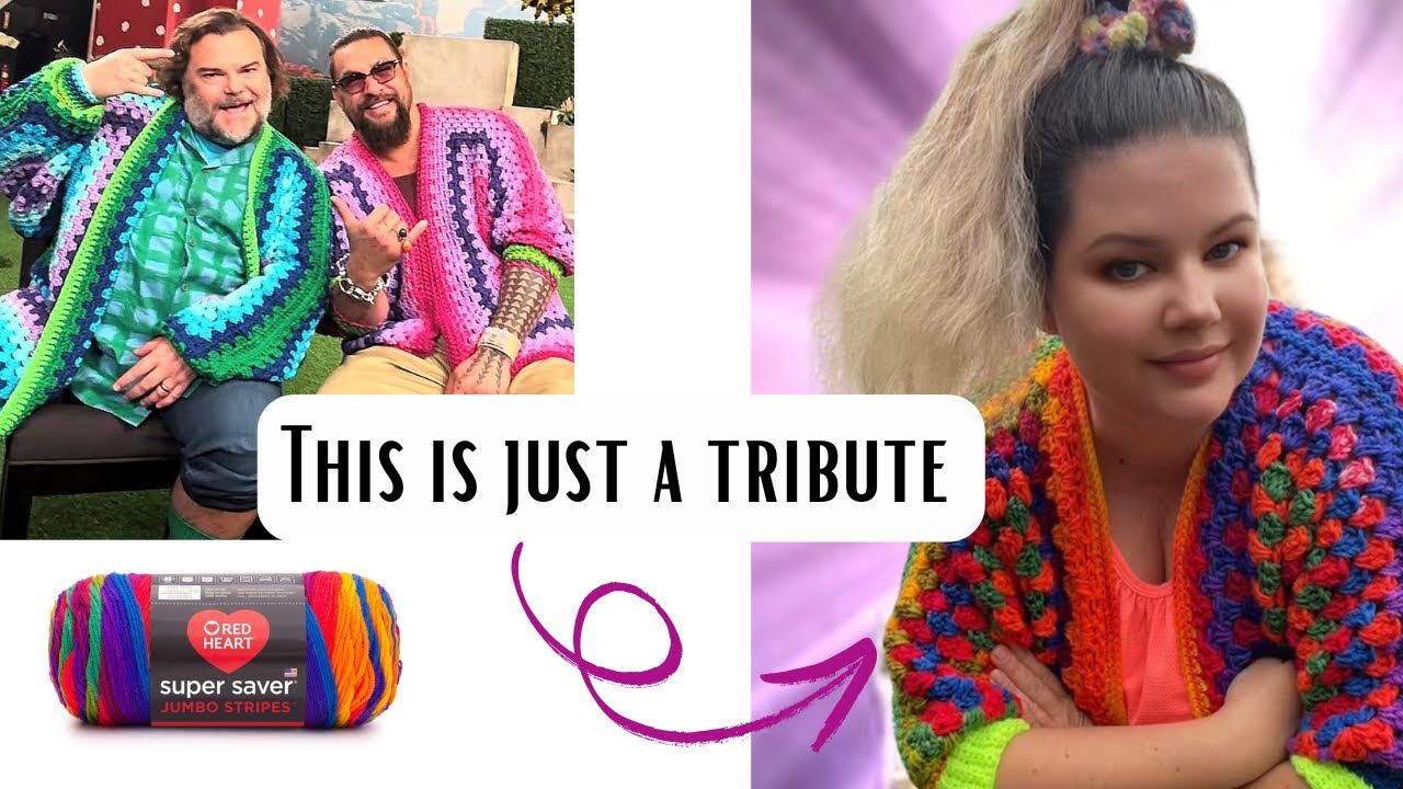 Jason Momoa crochet | hexagon granny cardigan | Jack Black crochet