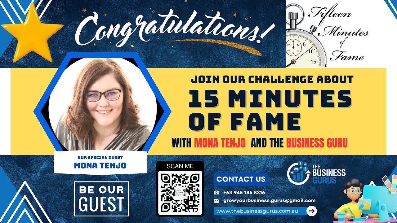 15 𝐌𝐢𝐧𝐮𝐭𝐞𝐬 𝐨𝐟 𝐅𝐚𝐦𝐞 𝐰𝐢𝐭𝐡 𝐌𝗼𝗻𝗮 𝗧𝗲𝗻𝗷𝗼 𝐚𝐧𝐝 𝐭𝐡𝐞 𝐁𝐮𝐬𝐢𝐧𝐞𝐬𝐬 𝐆𝐮𝐫𝐮