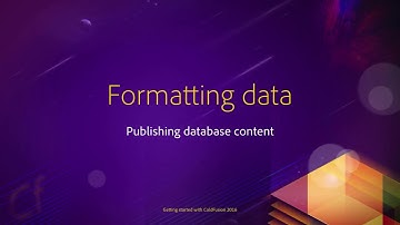04 Publishing database content ## 06 Formatting data