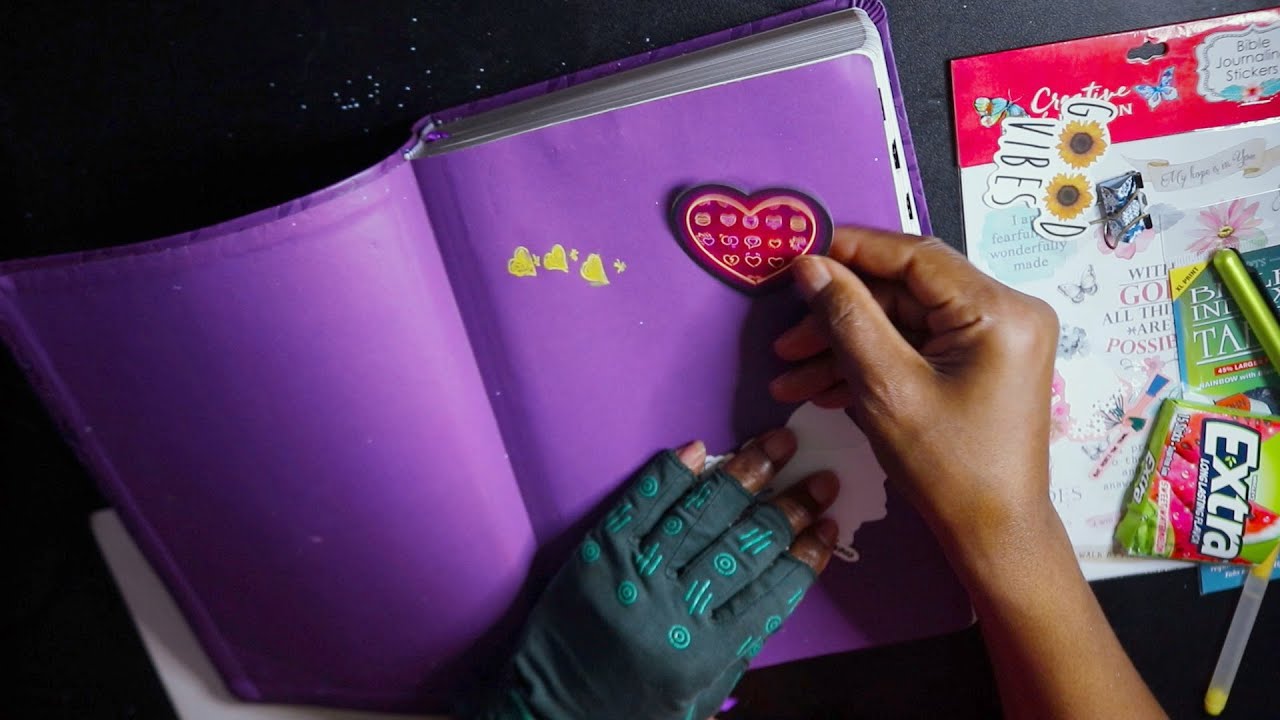 Placing Stickers All Through My Bible & Organizing Tabs ASMR Chewing Gum Sounds