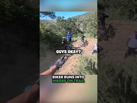 Biker Runs Into HIKERS On Trail 🤯