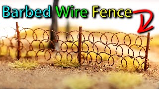 How to make a HO scale model railroad barbed wire fence