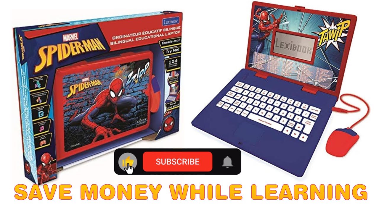 Lexibook Spider Man Bilingual Educational Laptop For Kids - English And  French