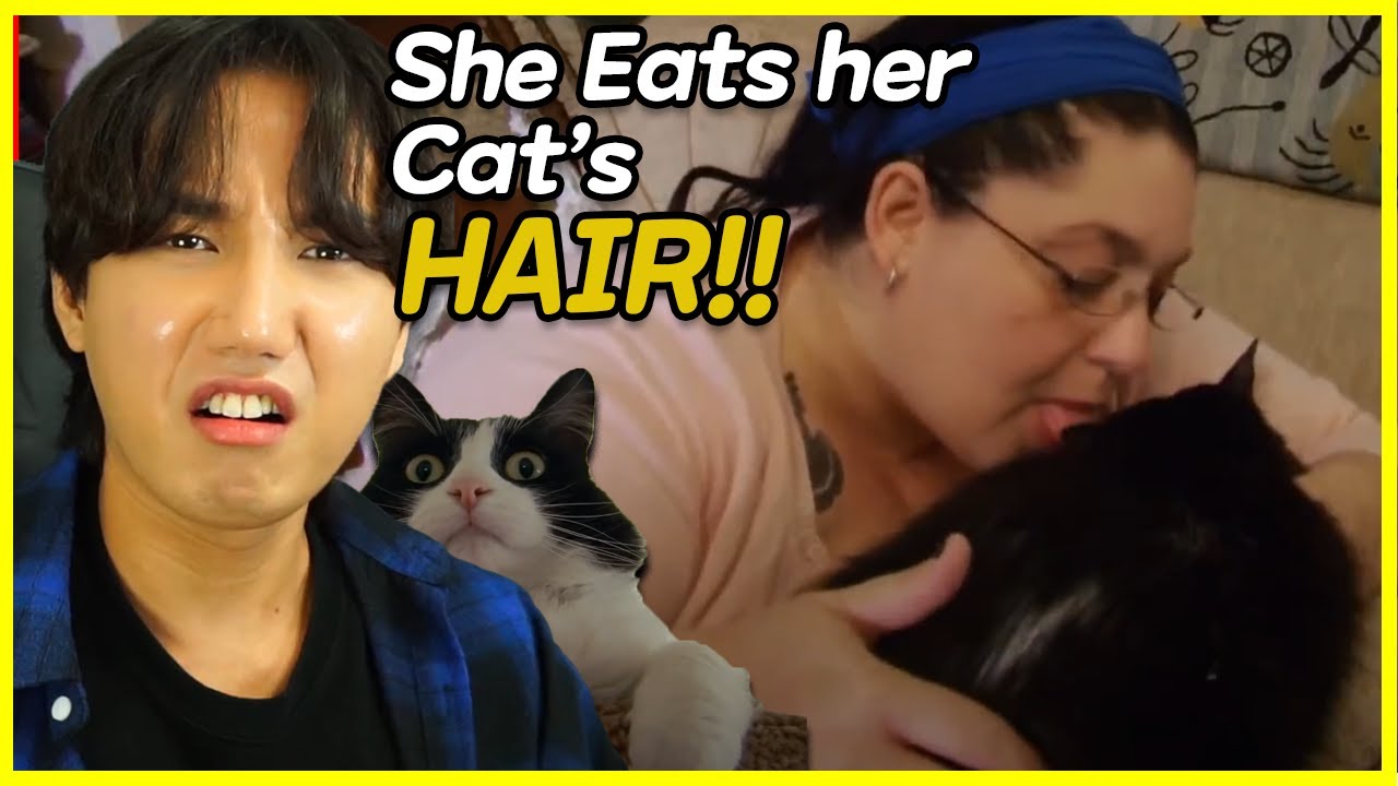 Korean Reacts to "Woman Addicted to eating her CAT's HAIR!!" YouTube