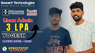 Yogesh Placed as Linux Admin with 3 LPA | Besant Technologies Velachery | Success Story 2025