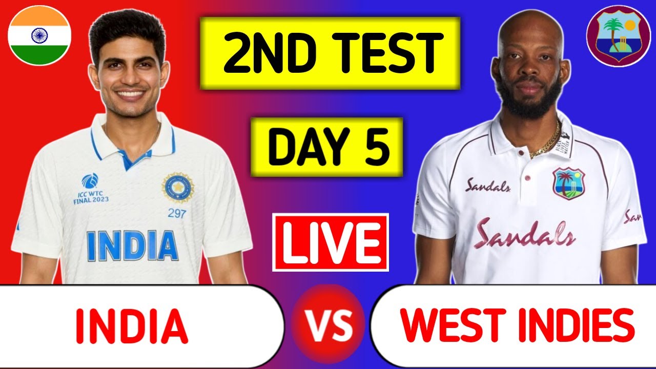 India Vs West Indies 2nd Test Day 5 Live Score - Part 2