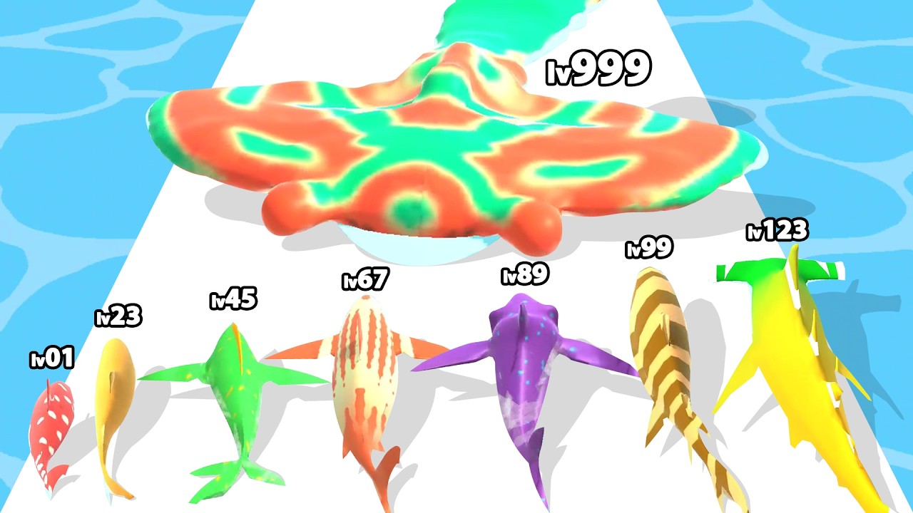 SHARK ATTACK - Level Up Shark Evolution Run. Max Level (Satisfying ...