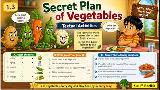 Textual Activities 1.3 Secret Plan Of The Vegetable Std.6th English मराठी Explanation | New Syllabus
