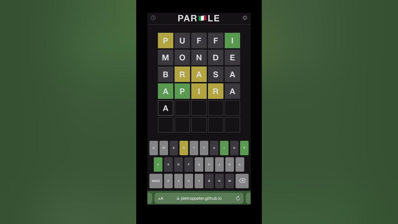 Parle italian wordle mar 27 2023 youtube