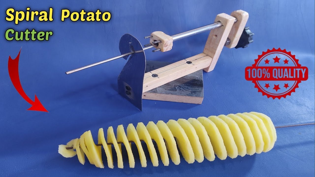 How to Make spiral Potato at Home !! Spiral potato Cutter !! Potato twister Home made 
