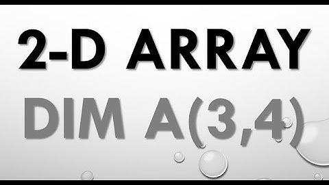 2D Array | Two Dimentional Array Dim Statement | GW BASIC Programming Tutorials