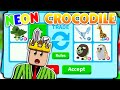 TRADING NEON CROCODILE IN ADOPT ME (ROBLOX TRADE PROOF)