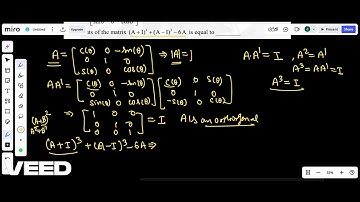 JEE MAIN 4 APRIL 2025 Letcos 0 sin0 1 0sin 0 cosAA A , then the sum of the diagonal elements of