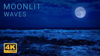4K Ocean Waves for Sleeping, Relaxing, Insomnia - Waves crashing on beach at night by Relax Night and Day - Beautiful Nature & Sounds 30,371 views 1 year ago 10 hours