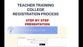 HOW TO APPLY FOR TEACHER TRAINING COLLEGE IN GHANA - DETAILED PRESENTATION.
