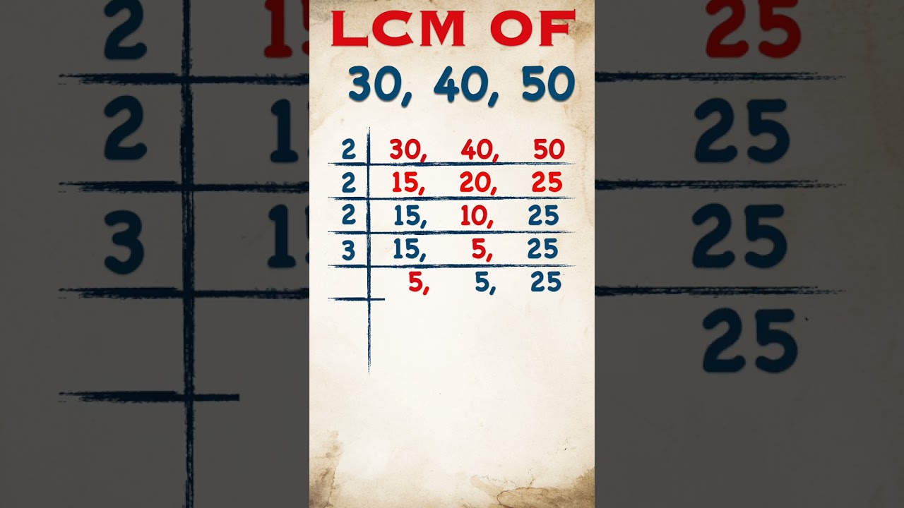 LCM of 30, 40, 50,  / 