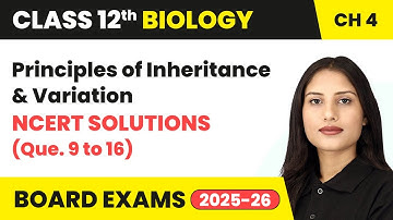 Principles of Inheritance & Variation - NCERT Solutions (Que. 9 to 16) | Class 12 Biology Chapter 4