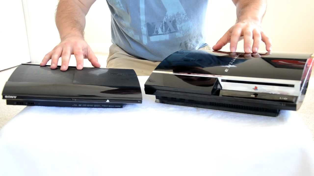 Sony Playstation PS3 and older PS3 size connections and slots comparison - YouTube