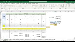 How to caculate Cramer's V Value in Excel