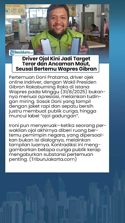 Driver Ojol Kini Jadi Target Teror dan Ancaman Maut seusai Bertemu Wapres Gibran