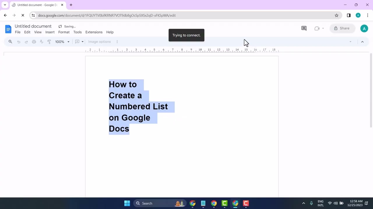 How to Create a Numbered List on Google Docs