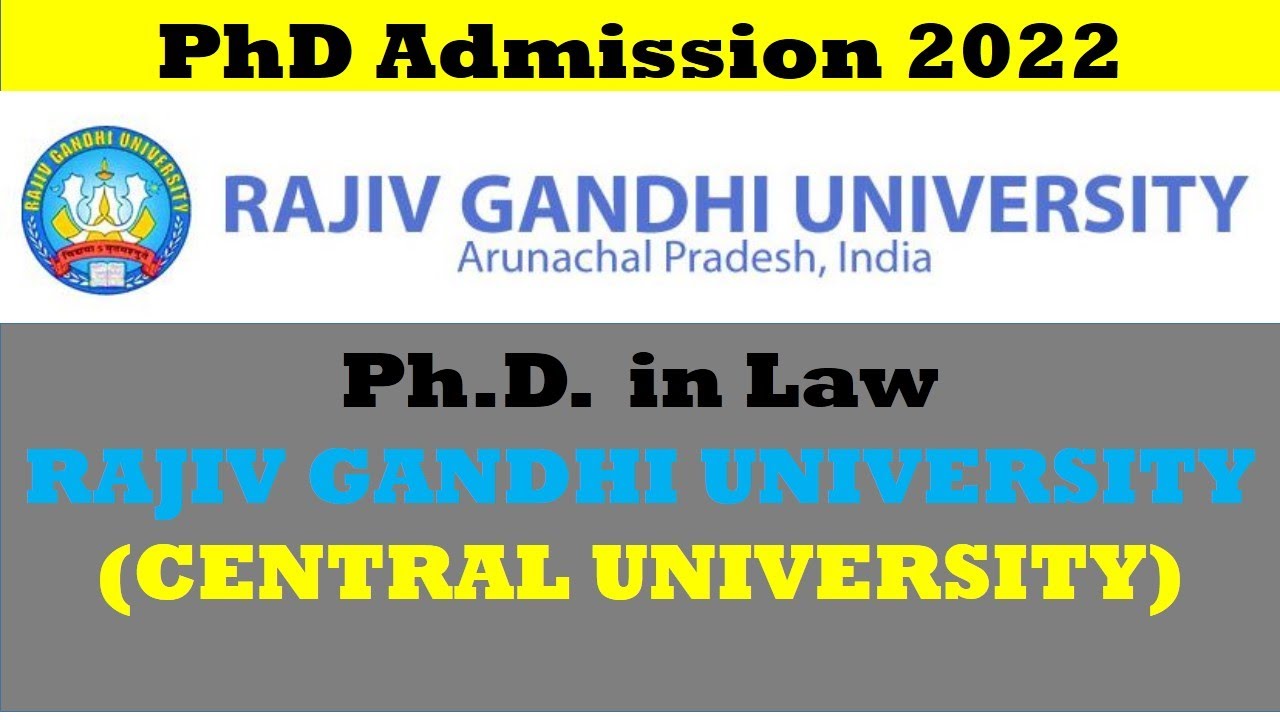 PhD in Law from Central University | Rajiv Gandhi University PhD ...