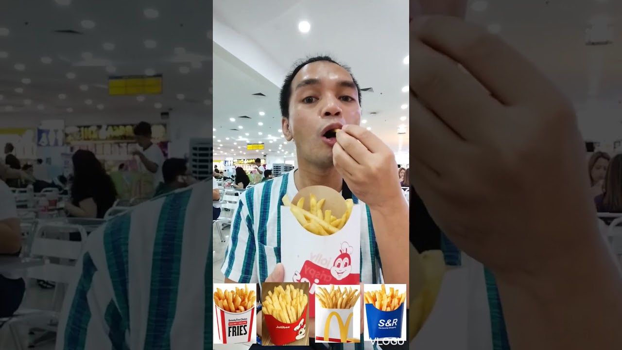 EATING FOOD EMOJI CHALLENGE FRENCH FRIES from KFC, Jollibee, McDonald's and S&R 🍟🍟🍟🍟 