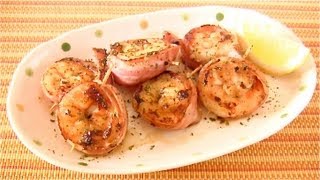 Bacon Rolled Shrimp Saute (Recipe) 海老のくるりんベーコン巻き焼き (レシピ)