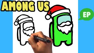 How to Draw Among Us - Santa Claus - Christmas Drawing Lesson