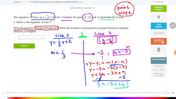 IXL S.26 Write an equation for a parallel or perpendicular line
