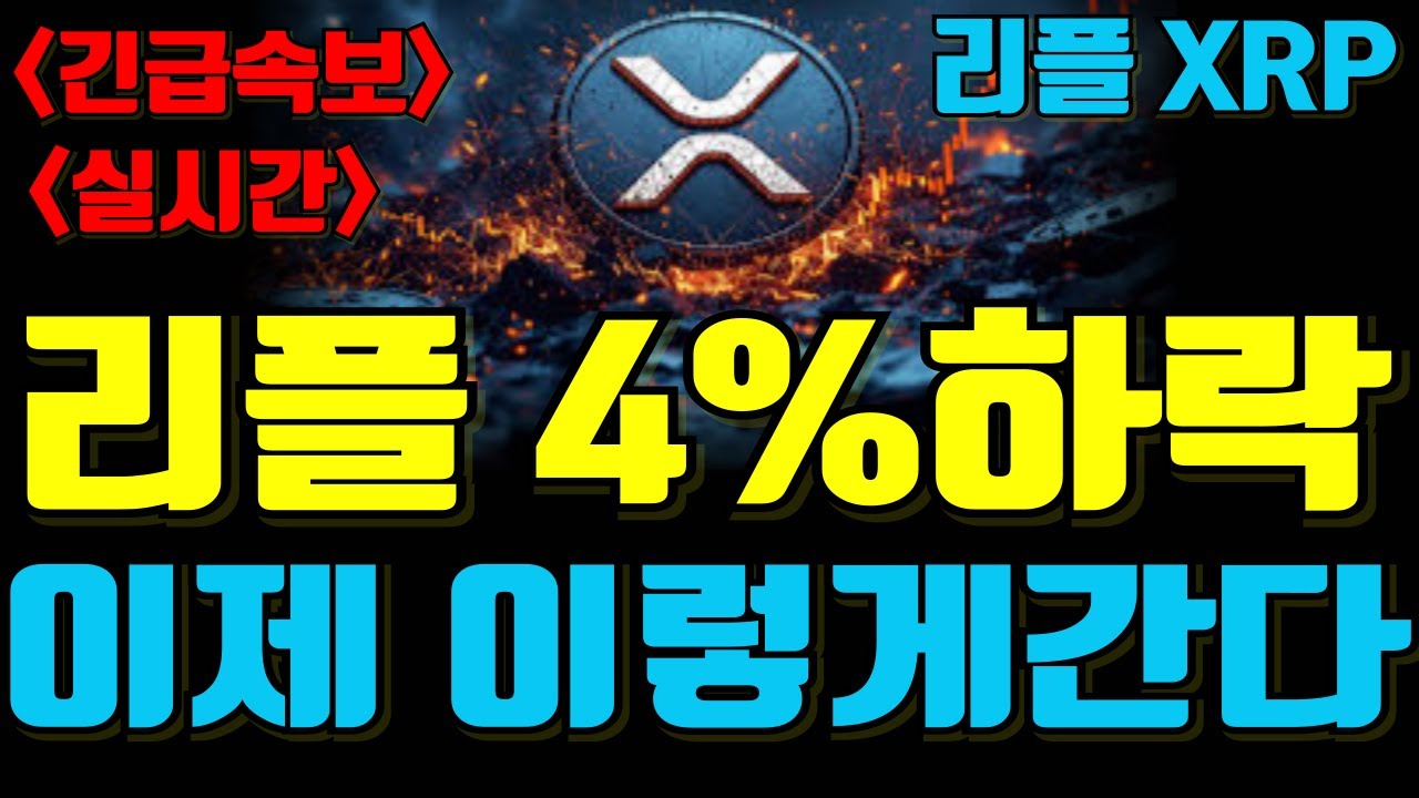 [XRP 리플] ※긴급속보※ 실시간 " 리플 4%하락 이제 이렇게 간다 여기부터가 진짜 기회다  "