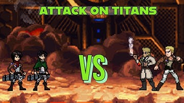 Levi & Mikasa VS Zeke & Reiner in Jump Force Mugen.