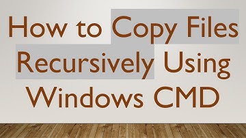 How to Copy Files Recursively Using Windows CMD