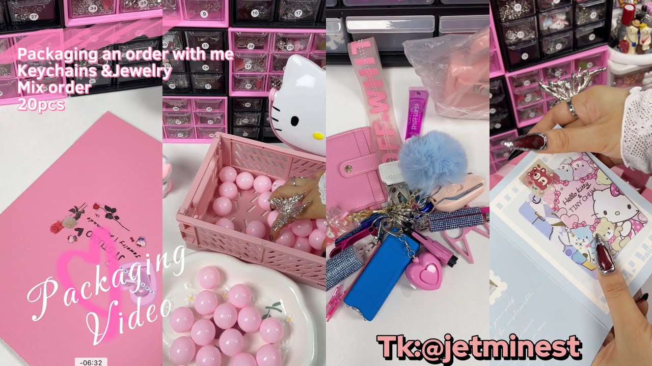 ASMR Packing |Lets packaging for my small business |Keychains & Jewelry