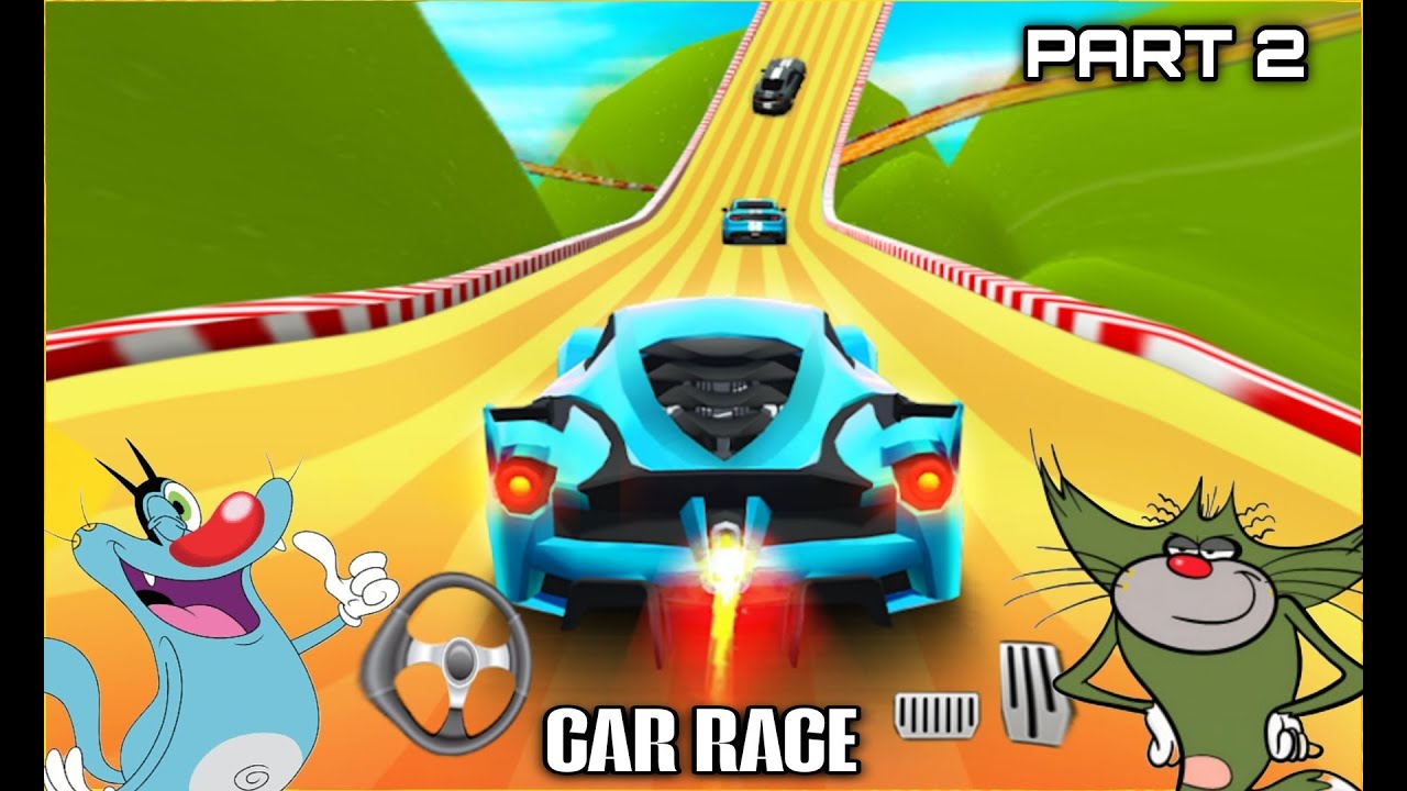 Oggy Becomes Racer in Car Race Game | WIth Jack | Oggy Game  Part 2