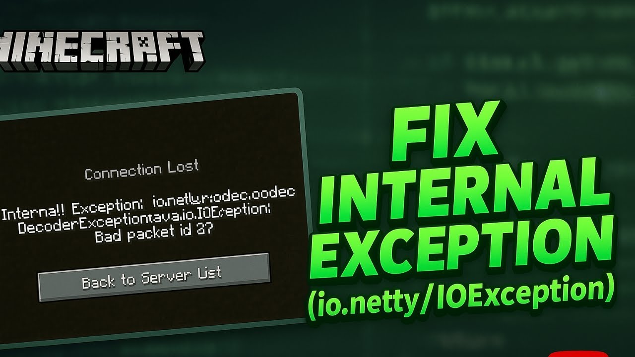 How to Fix Minecraft Internal Exception Error (io.netty.handler or java.io.IOException) 2025