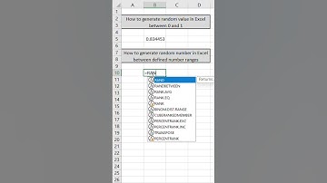 Random Number Generator in Excel #microsoftexcel #exceltips
