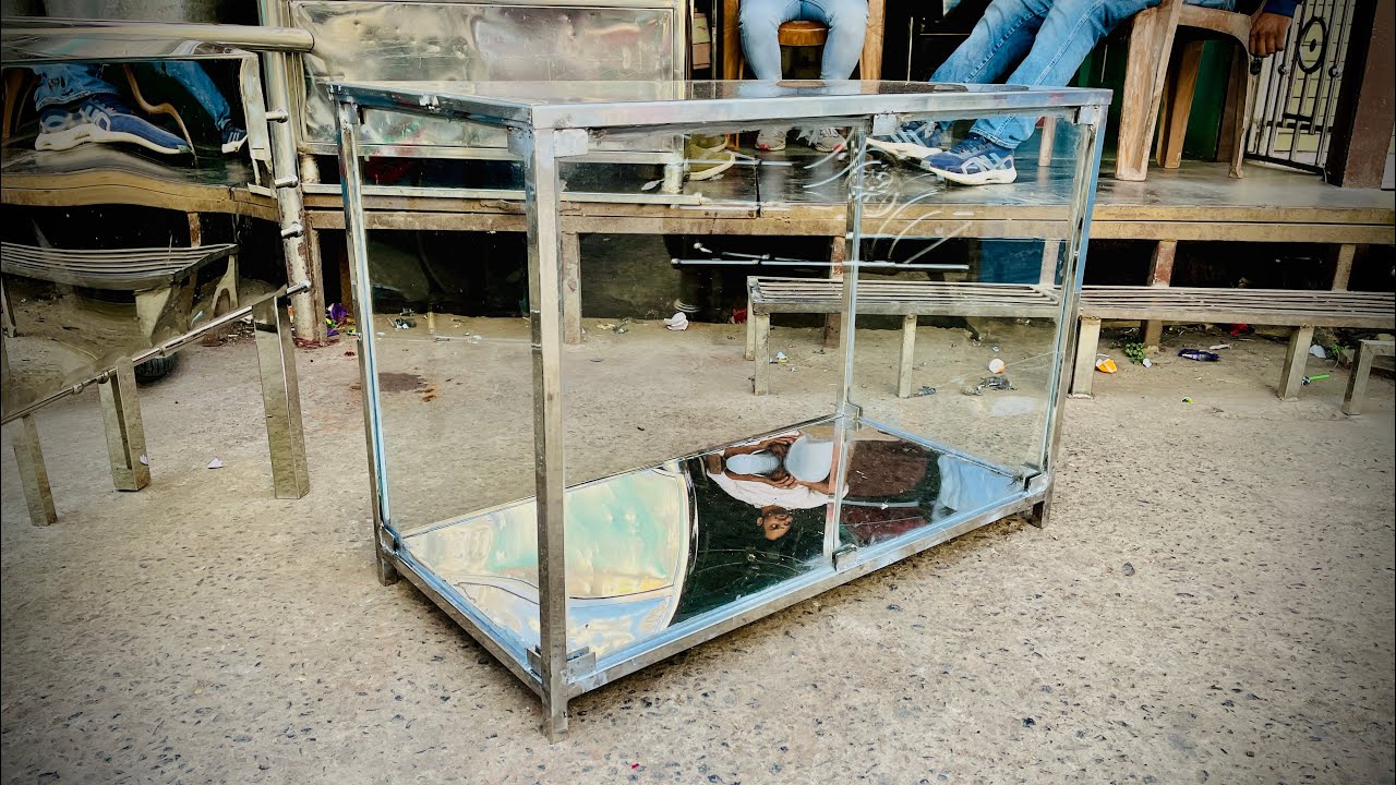 Steel and Glass Fruits Chat counter within customer’s low budget by New Design S.S Works