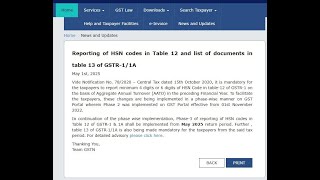 Celebrity HSN Reporting in table 12 and Document reporting in Table 13 is now mandatory in GSTR 1 and 1A Profile