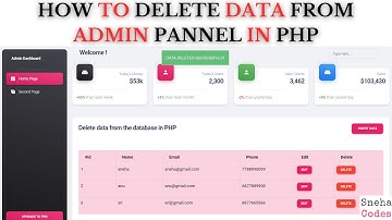 PHP ADMIN PANEL-8: How to Delete data from admin panel in PHP