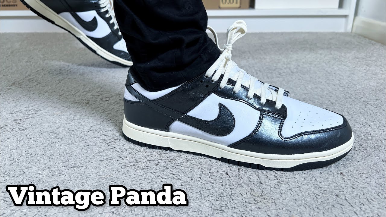 Nike Dunk Low Vintage Panda Review& On foot - YouTube