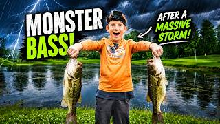 We Fished a Golf Course Pond After a Massive Storm… (INSANE Bass)