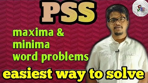 PSS(Problem Solving Session)| Maxima and Minima Word Problem| Class 12 Maths