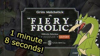 Cuphead Glitchless Speedrun: Fiery Frolic (1:08)