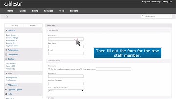 4) How to add staff in Blesta by Gecko Websites