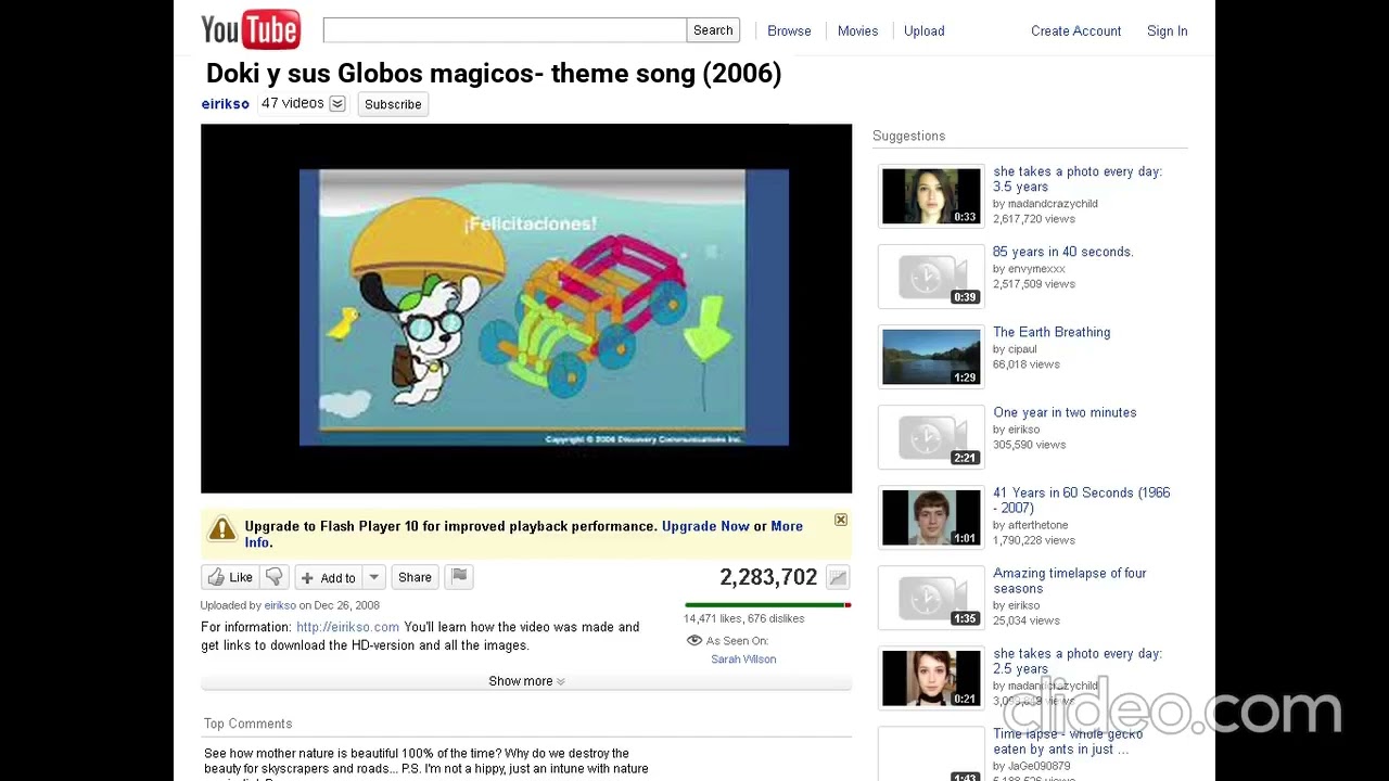 Doki y sus Globos magicos in YouTube old is Theme Song - AdobeFlashPlayer