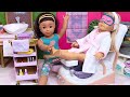 Doll Spa routine experience on vacation! Play Dolls story for kids